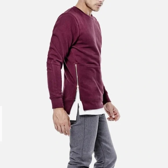 John Elliot Villain Crew Neck Sweatshirt with side zippers - Picture 1 of 10